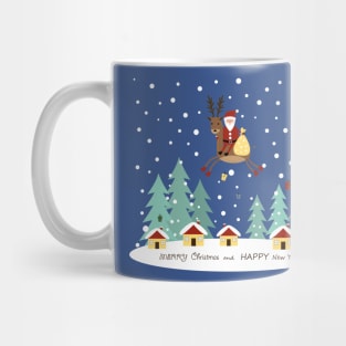 Santa Claus and reindeer with gifts Mug